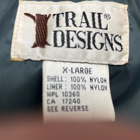 Trail Designs man's olive-green & blue-shell hooded machine-wash ski jacket szXL - Picture 11 of 13